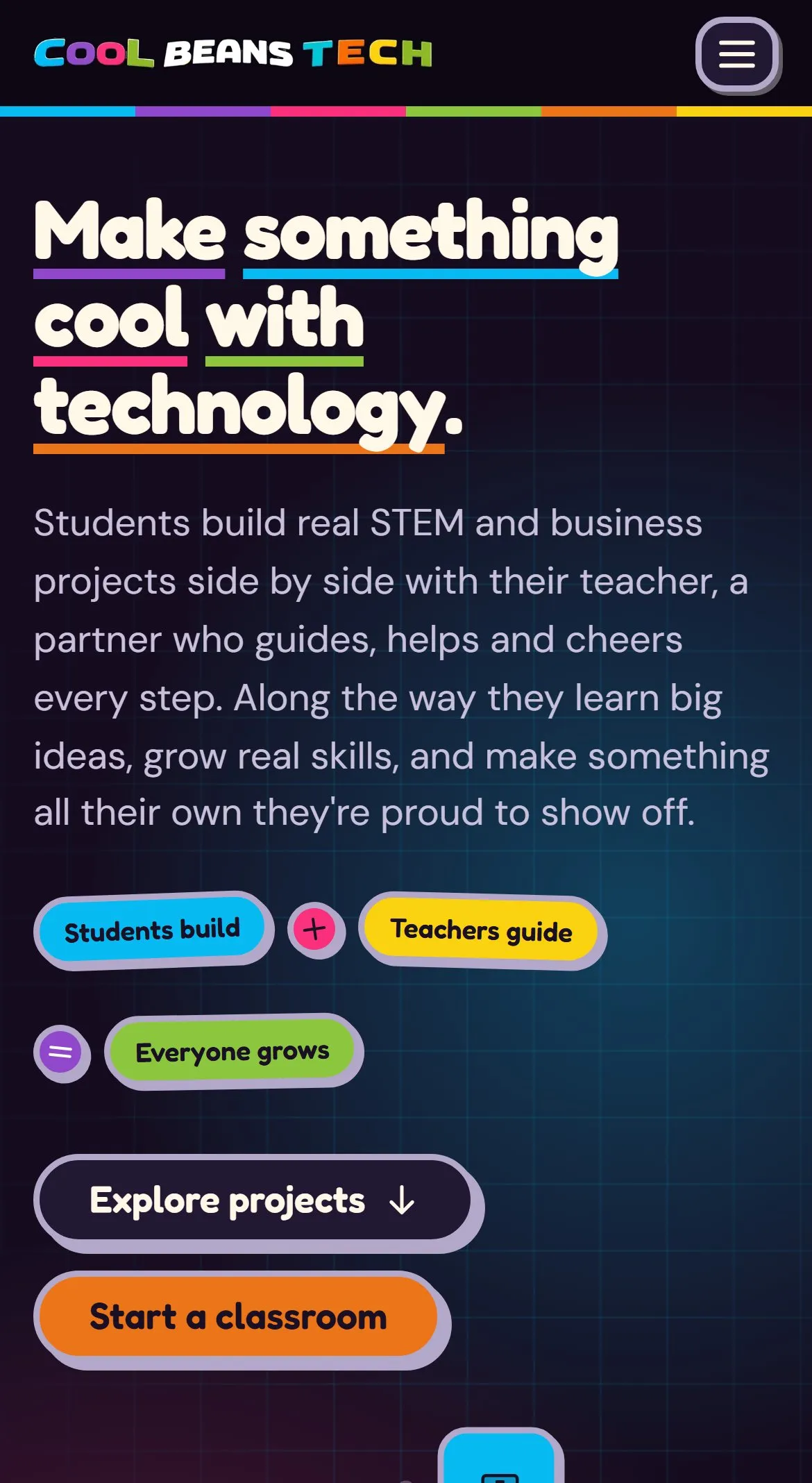 Cool Beans Tech mobile view