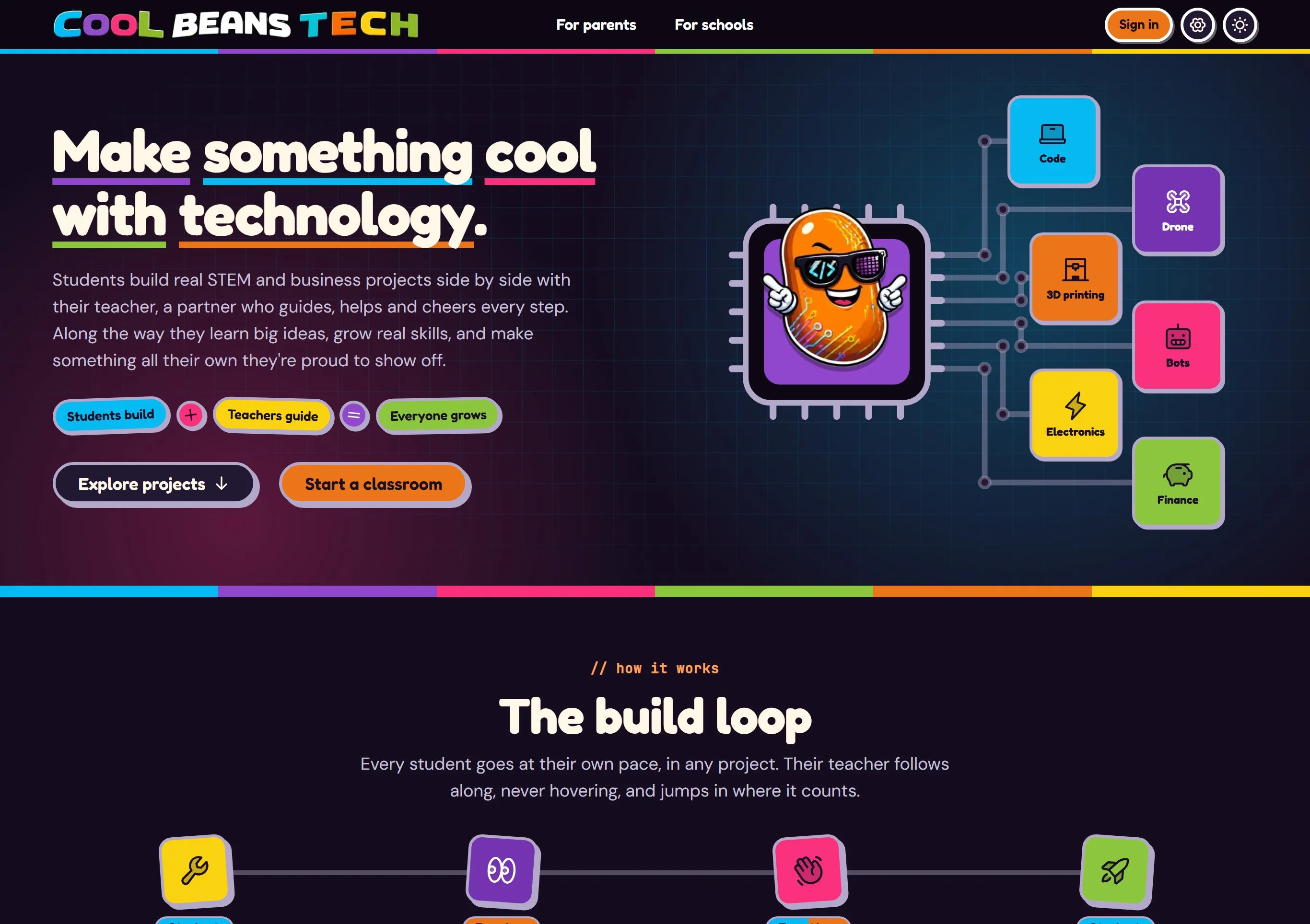 Cool Beans Tech tablet view