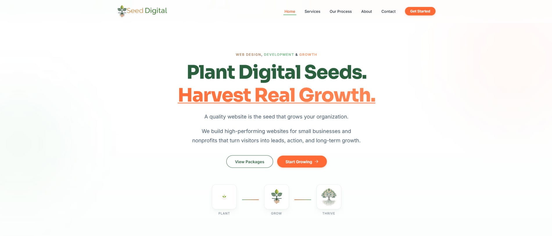 Seed Digital desktop view