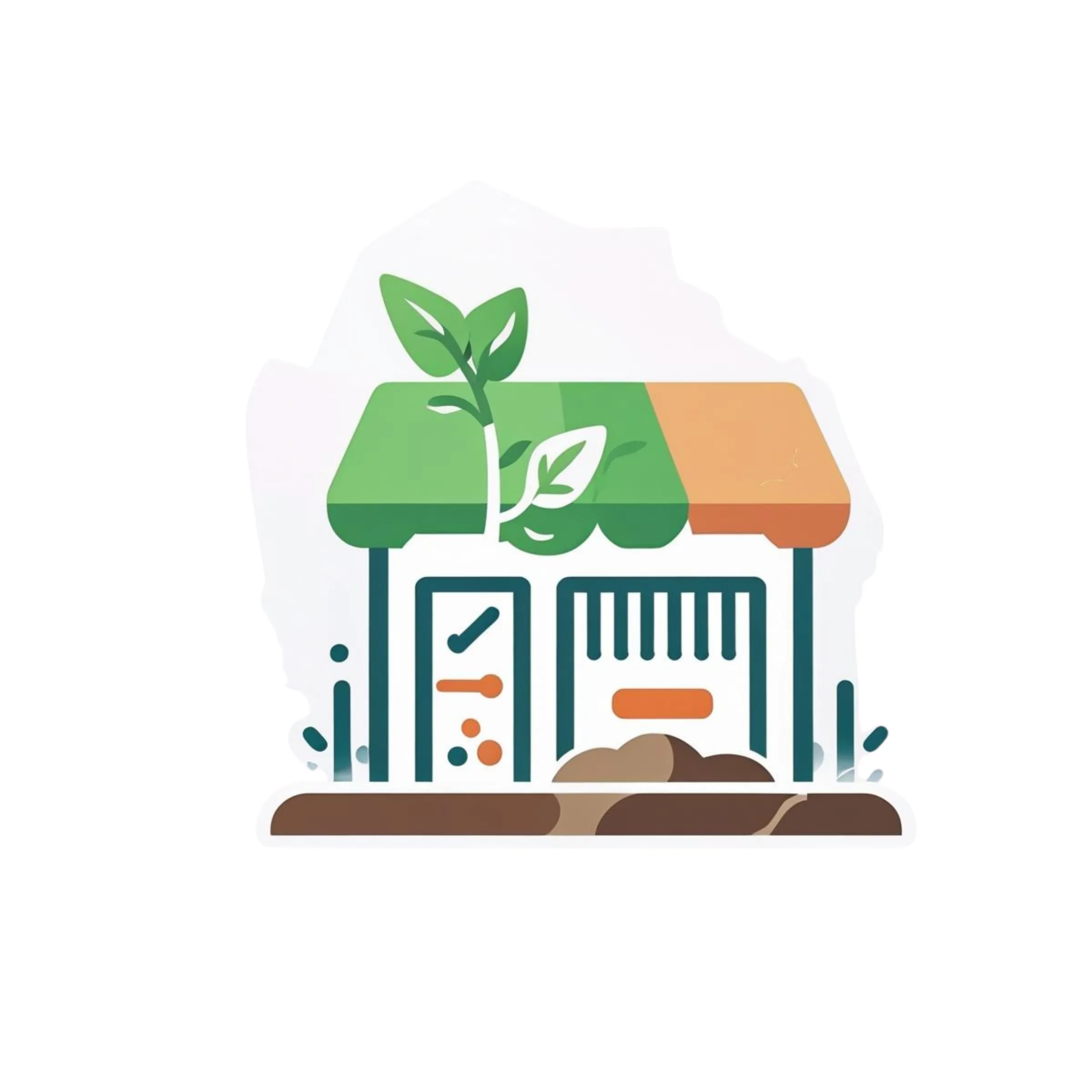 Illustration of small business storefront with growth